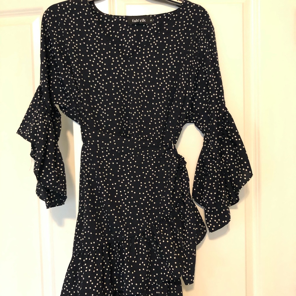 Fab'rik faux wrap navy dress